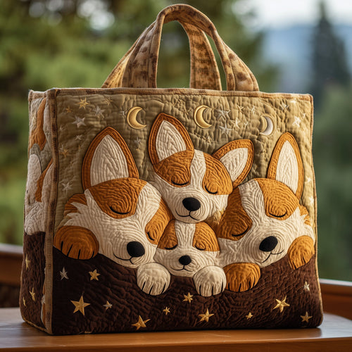 Adorable Corgi Nap Quilted Tote Bag GFTOHD9731