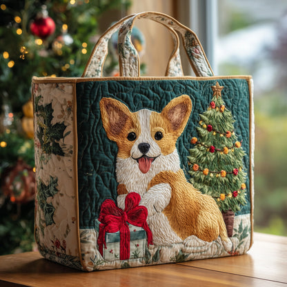 Christmas Corgi Quilted Tote Bag GFTOHD9741