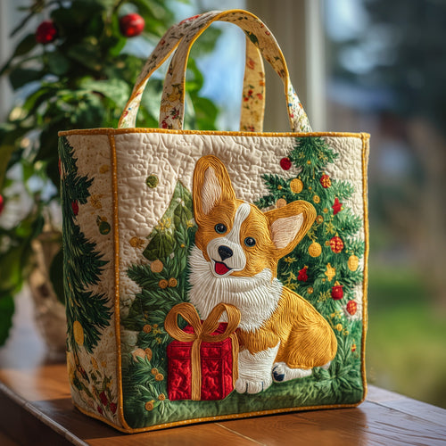 Christmas Corgi Quilted Tote Bag GFTOHD9742