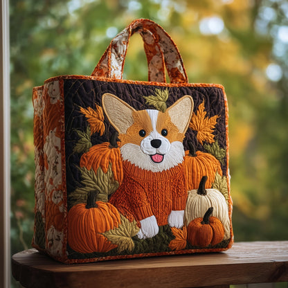 Corgi Fall Charm Quilted Tote Bag GFTOHD9744