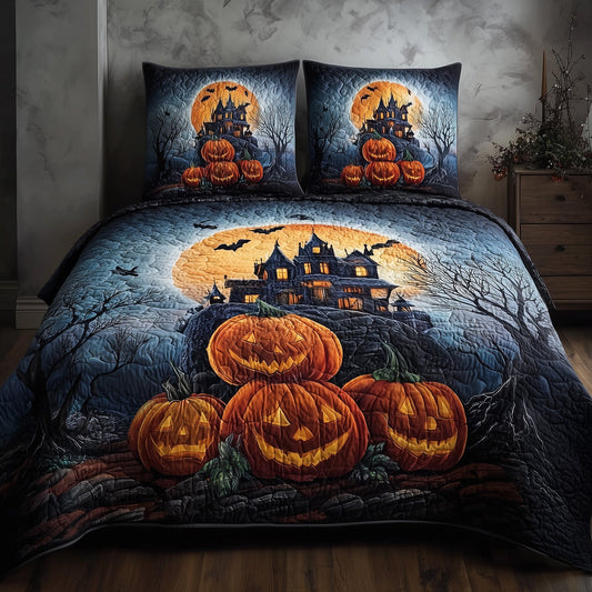 Halloween Night 3-Piece Quilted Bedding Set GFTOHD9746