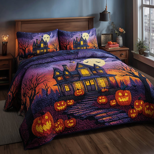Halloween Night 3-Piece Quilted Bedding Set GFTOHD9751