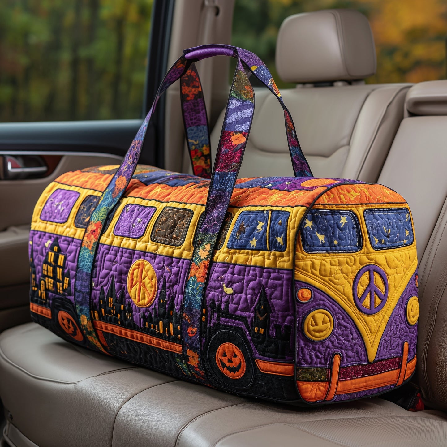 Halloween Van Vibe Quilted Duffle Bag GFTOHD9770