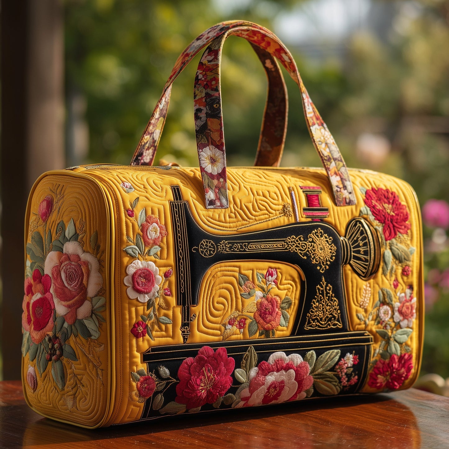 Artistic Sewing Machine Quilted Duffle Bag GFTOHD9796