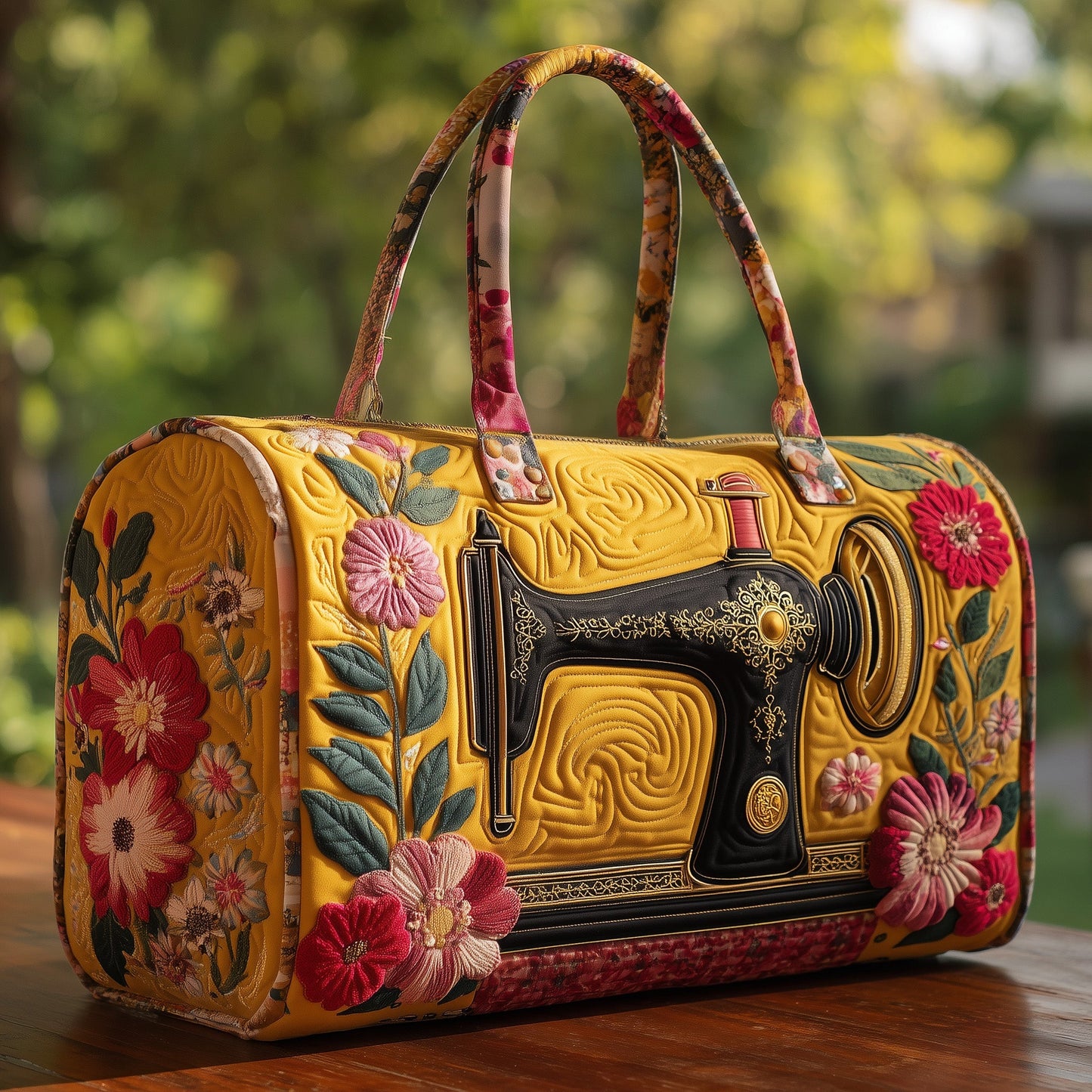 Artistic Sewing Machine Quilted Duffle Bag GFTOHD9797