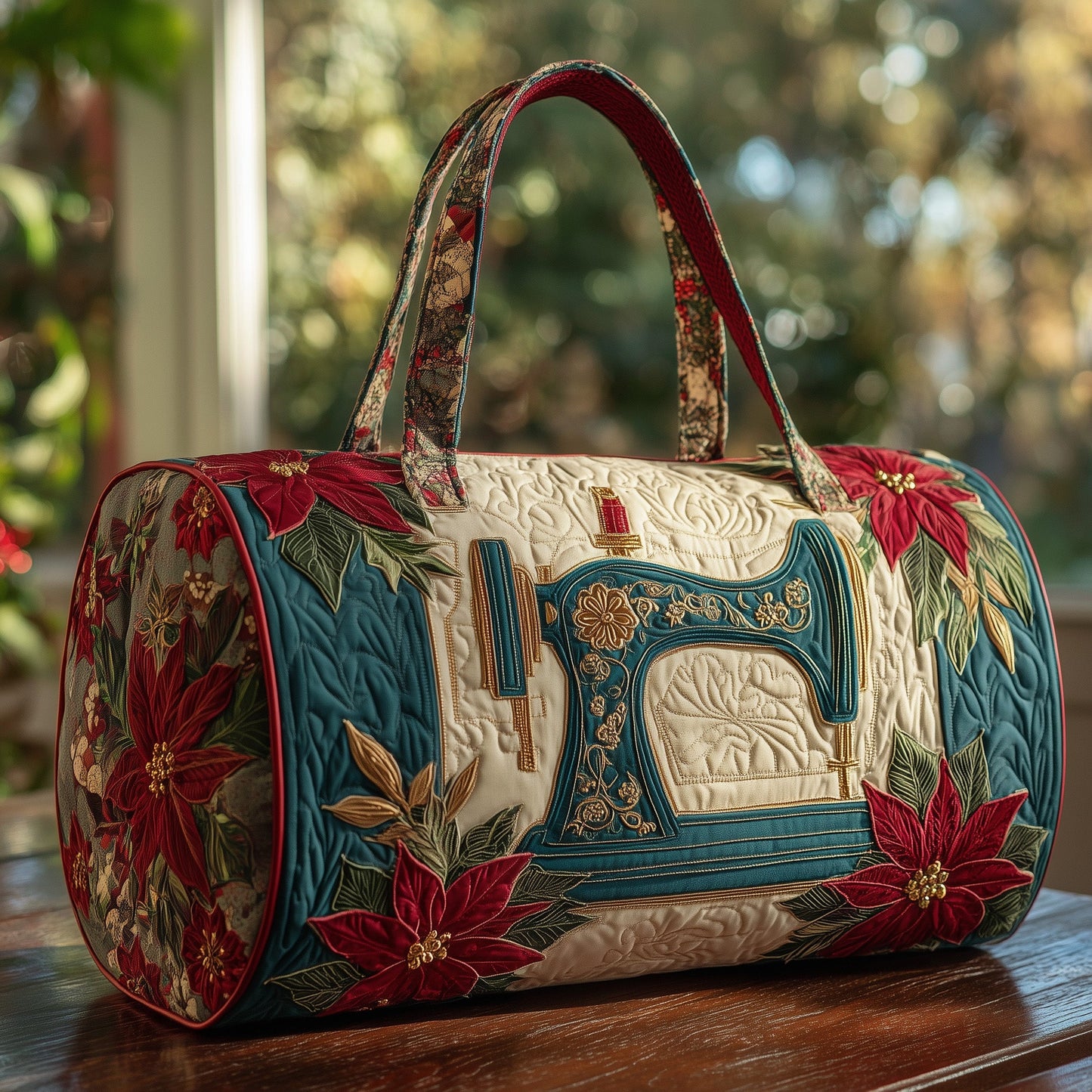 Artistic Sewing Machine Quilted Duffle Bag GFTOHD9801