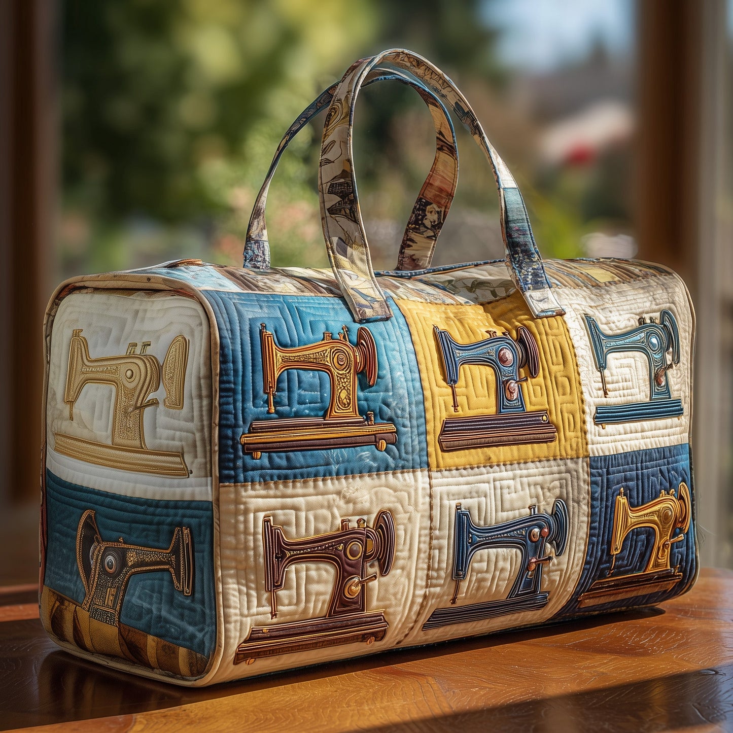 Vintage Sewing Machine Quilted Duffle Bag GFTOHD9810