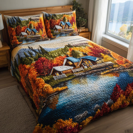 Fall Glow 3-Piece Quilted Bedding Set GFTOHD9838
