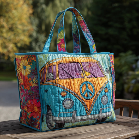 Hippie Van Quilted Tote Bag GFTOHD9846