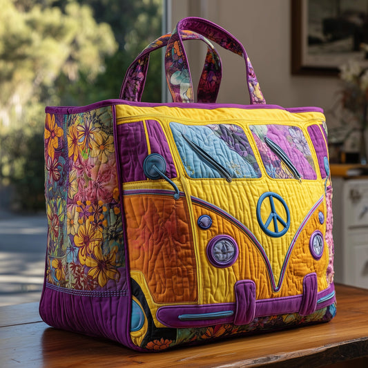 Hippie Van Quilted Tote Bag GFTOHD9850
