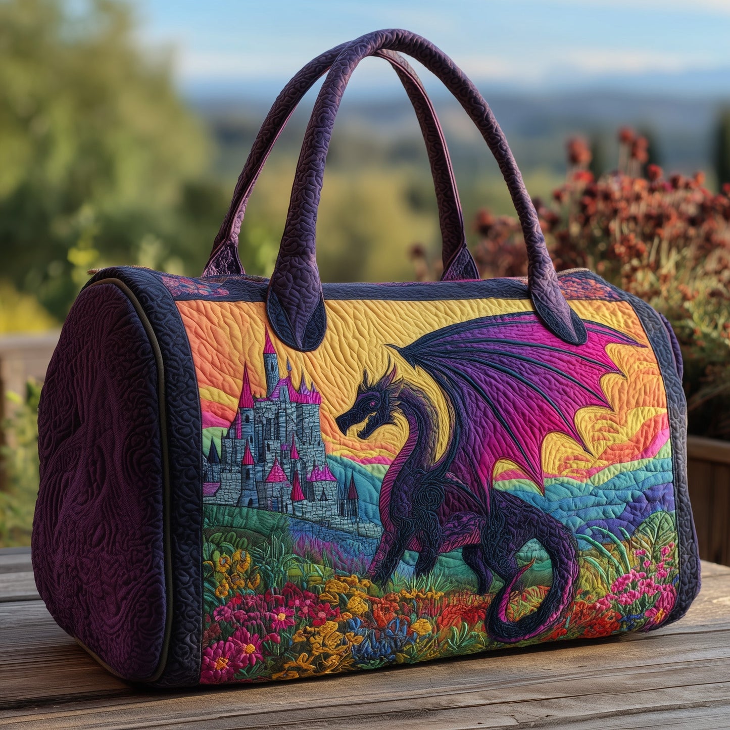 Majestic Dragon Quilted Duffle Bag GFTOHD9853