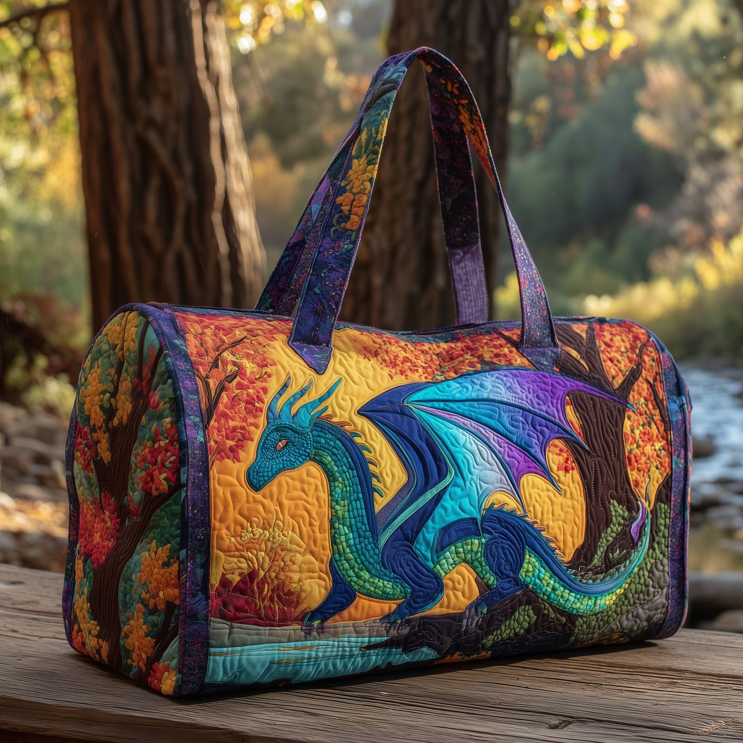 Majestic Dragon Quilted Duffle Bag GFTOHD9854
