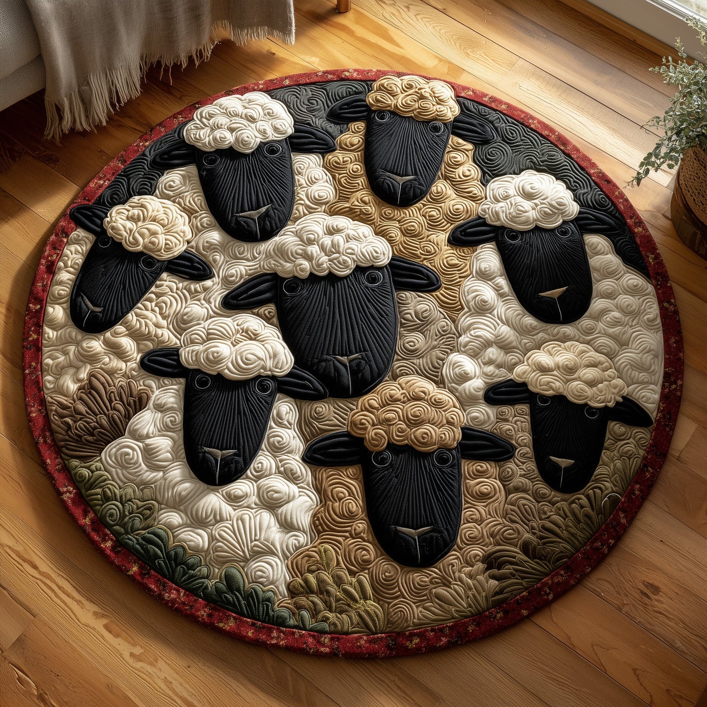 Sheep Heaven Quilted Round Mat GFTOHD9864