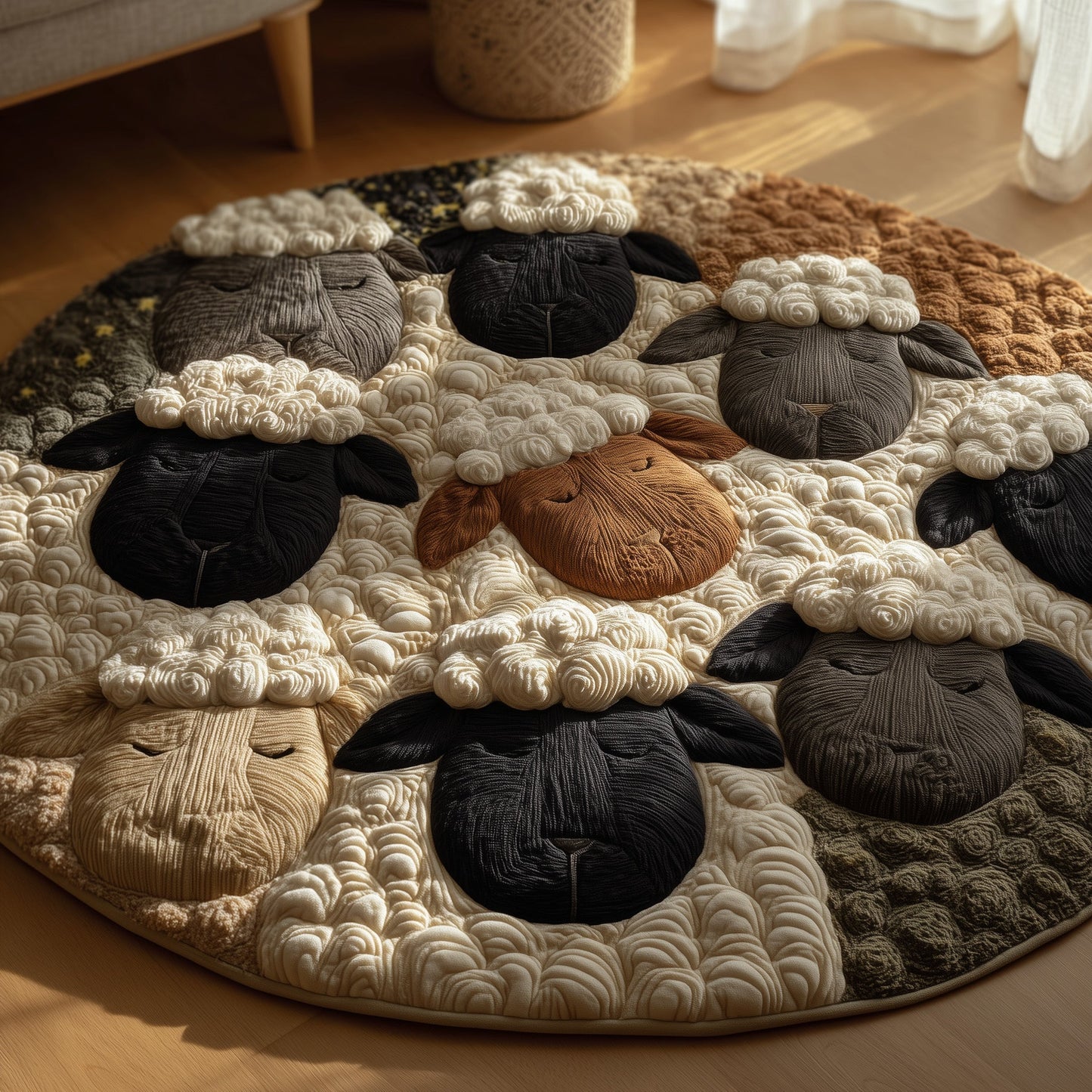 Sheep Heaven Quilted Round Mat GFTOHD9866