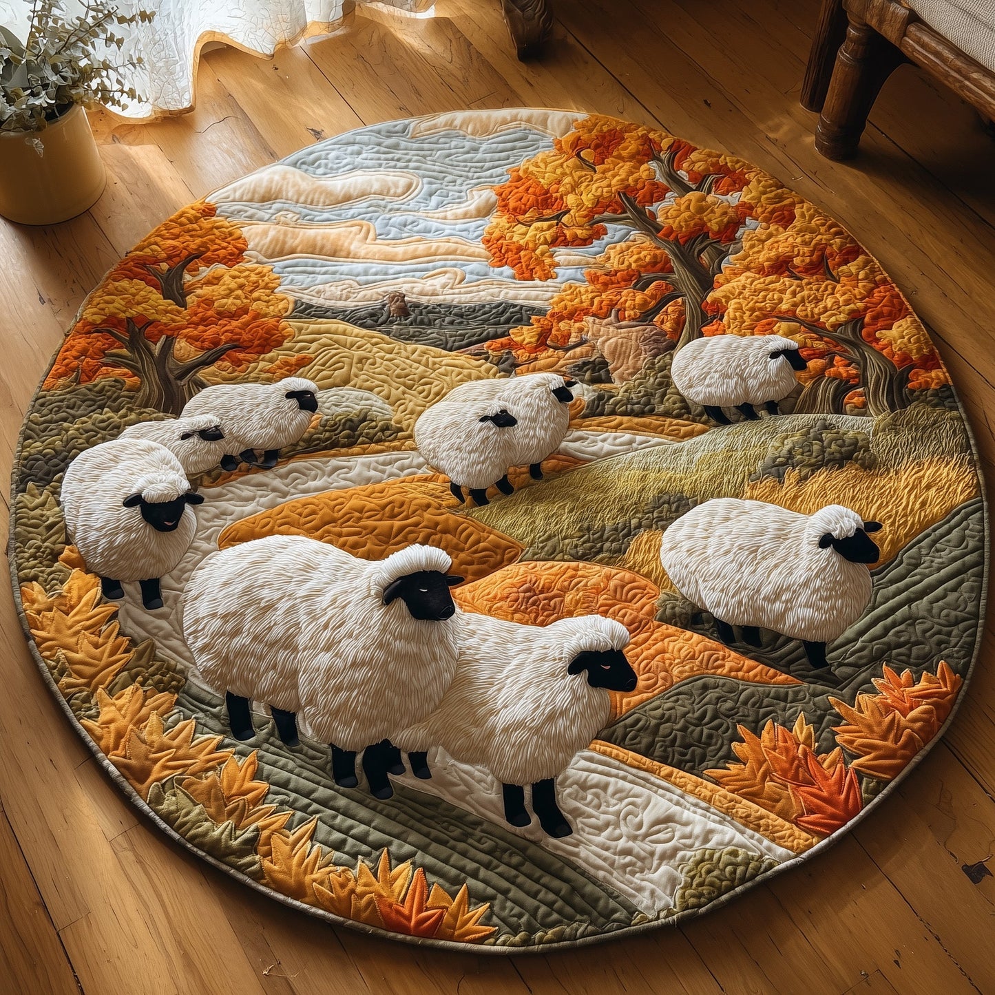 Sheep Heaven Quilted Round Mat GFTOHD9870
