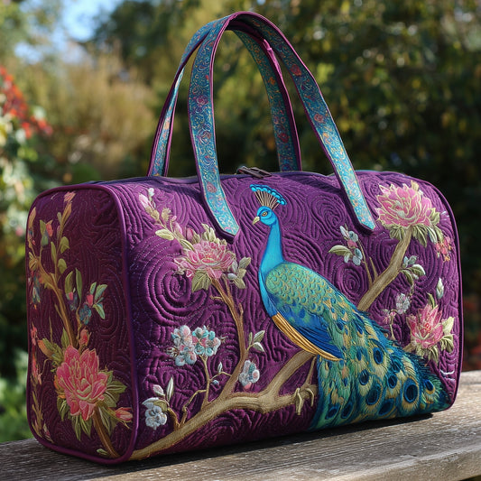 Elegant Peacock Quilted Duffle Bag GFTOHD9890