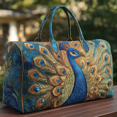 Elegant Peacock Quilted Duffle Bag GFTOHD9891