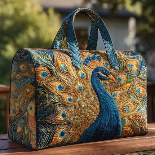 Elegant Peacock Quilted Duffle Bag GFTOHD9892