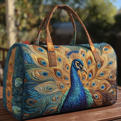 Elegant Peacock Quilted Duffle Bag GFTOHD9895