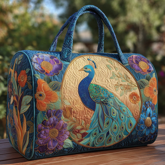Elegant Peacock Quilted Duffle Bag GFTOHD9896