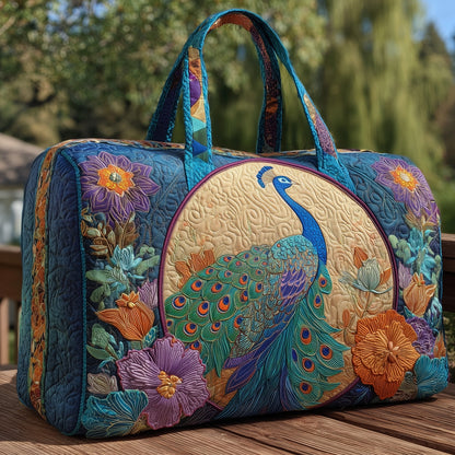 Elegant Peacock Quilted Duffle Bag GFTOHD9897