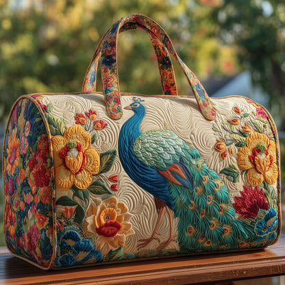 Elegant Peacock Quilted Duffle Bag GFTOHD9898