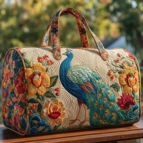 Elegant Peacock Quilted Duffle Bag GFTOHD9898