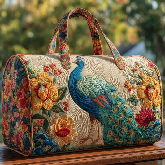 Elegant Peacock Quilted Duffle Bag GFTOHD9898