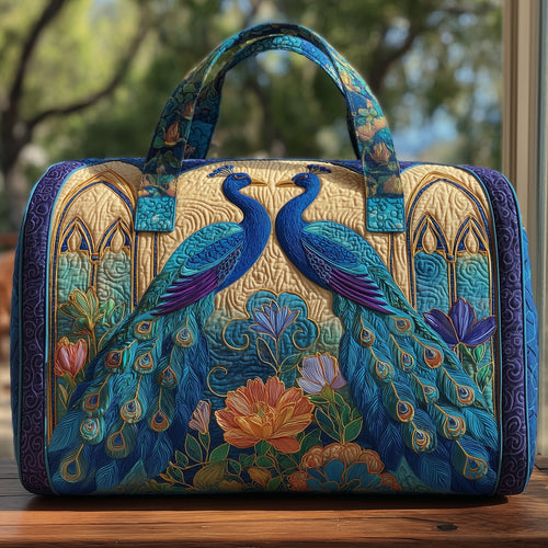 Elegant Peacock Quilted Duffle Bag GFTOHD9902