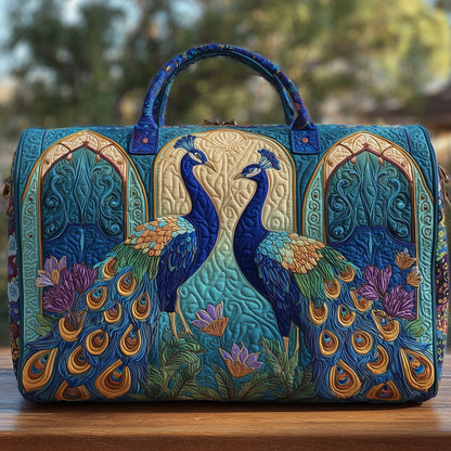 Elegant Peacock Quilted Duffle Bag GFTOHD9903