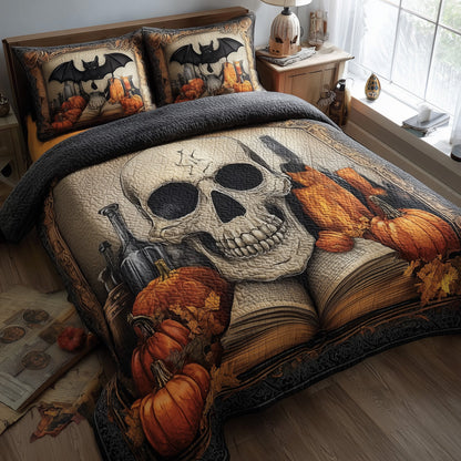 Halloween Skullcap 3-Piece Quilted Bedding Set GFTOHD9924