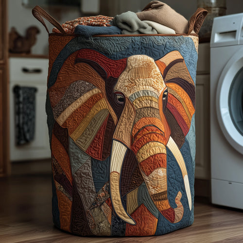 Majestic Elephant Quilted Laundry Basket GFTOHD9927