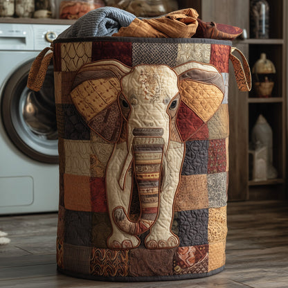 Majestic Elephant Quilted Laundry Basket GFTOHD9933
