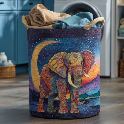 Majestic Elephant Quilted Laundry Basket GFTOHD9935