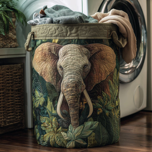 Majestic Elephant Quilted Laundry Basket GFTOHD9937