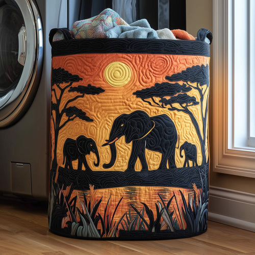 Elephant Spirit Quilted Laundry Basket GFTOHD9939