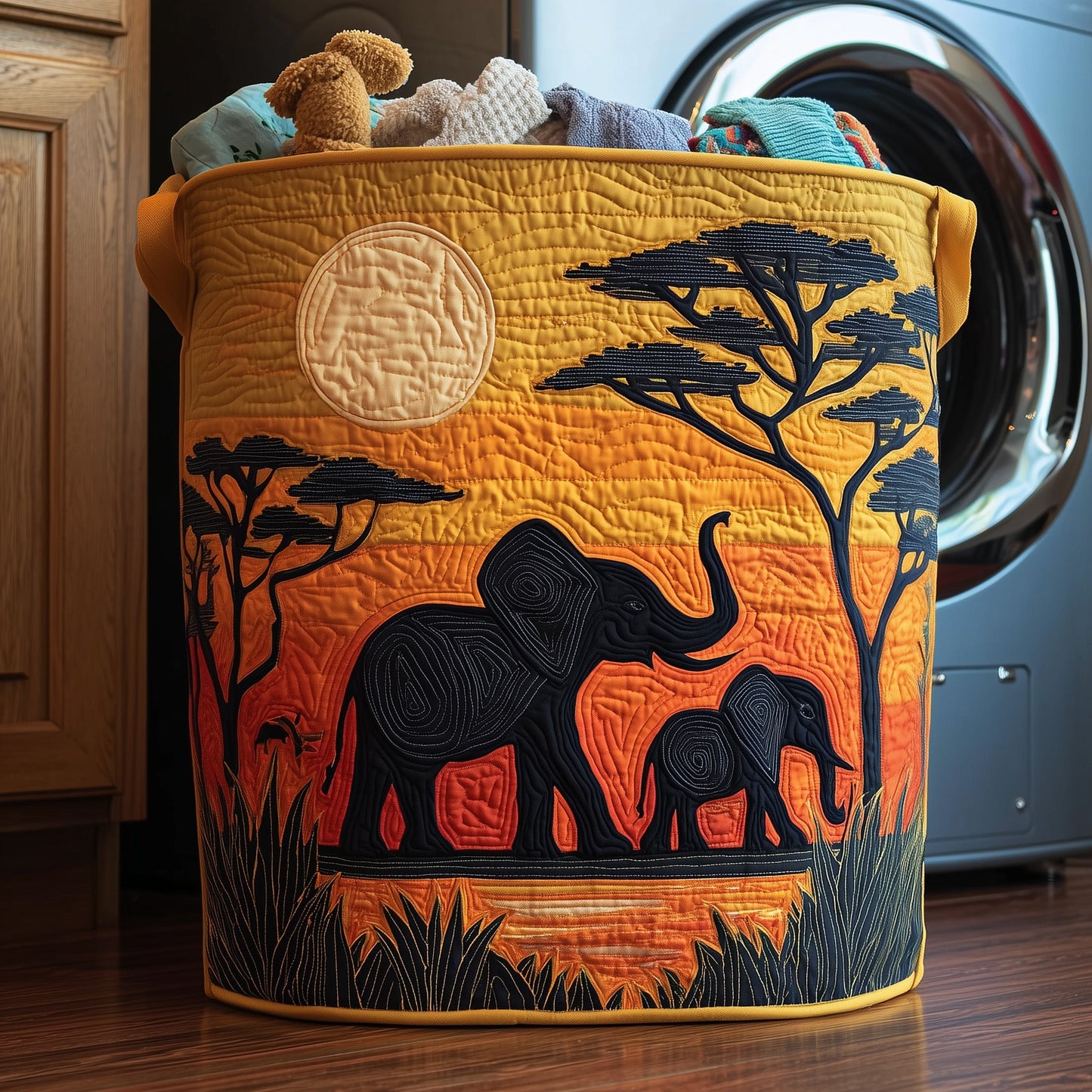 Elephant Spirit Quilted Laundry Basket GFTOHD9940