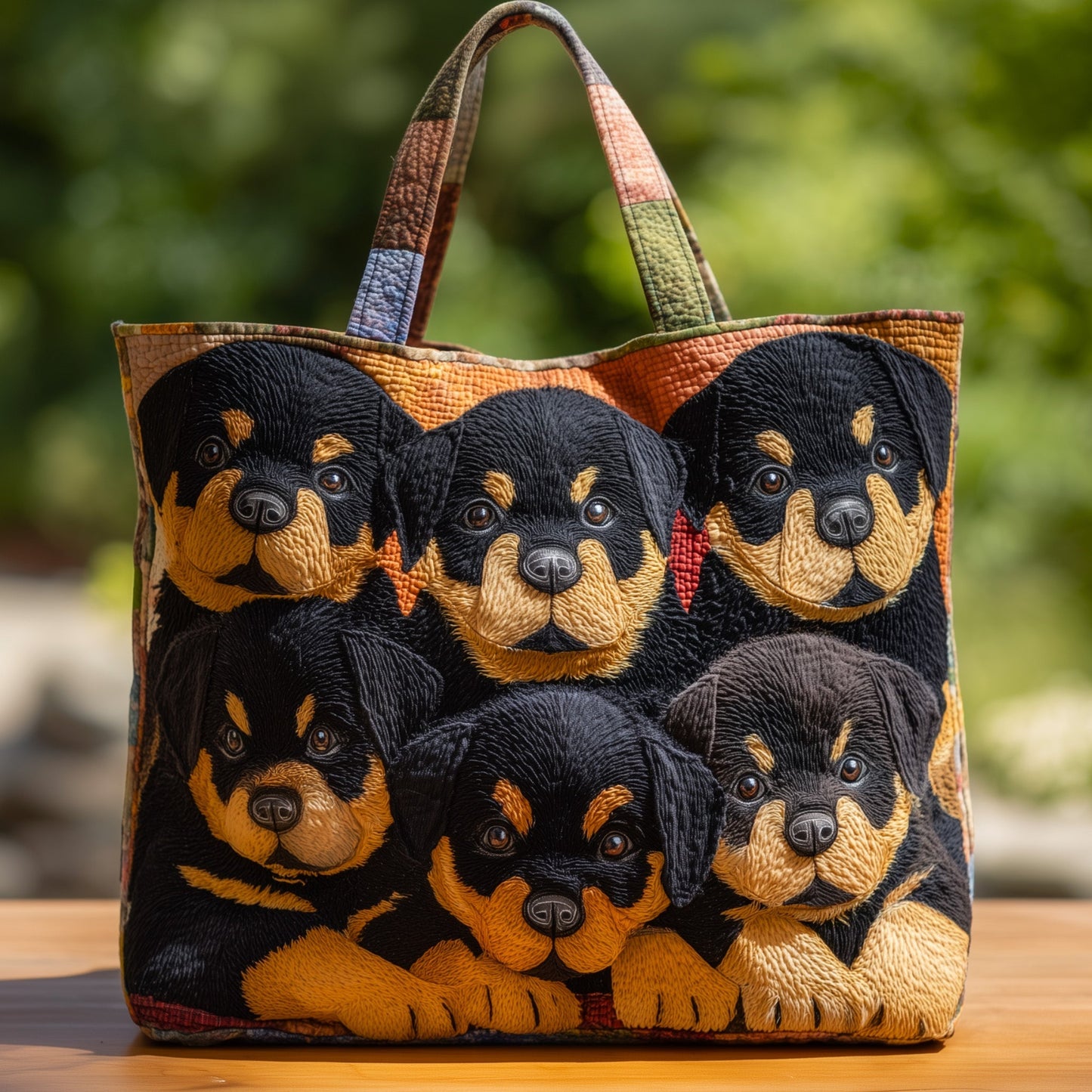 Adorable Rottweiler Quilted Tote Bag GFTOHD9945
