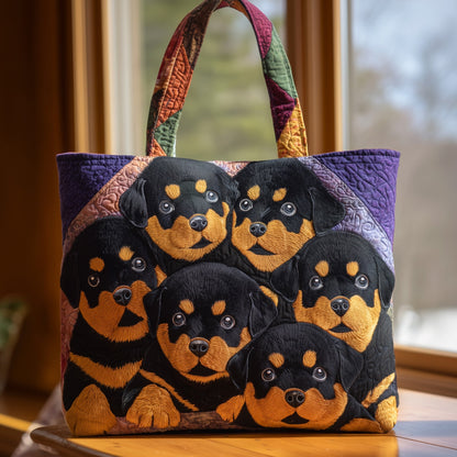 Adorable Rottweiler Quilted Tote Bag GFTOHD9946
