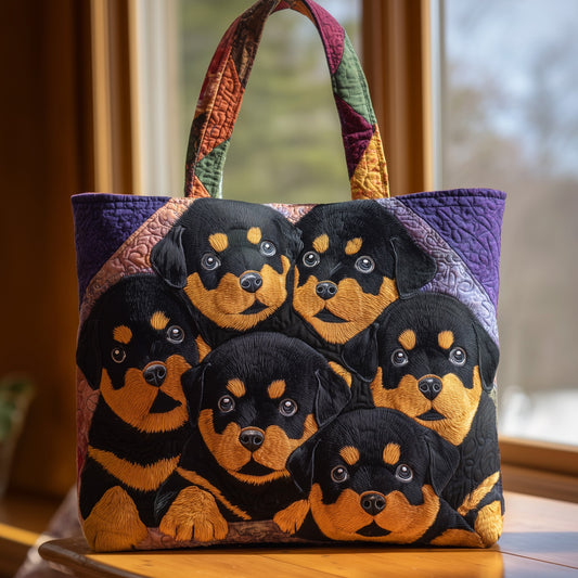 Adorable Rottweiler Quilted Tote Bag GFTOHD9946