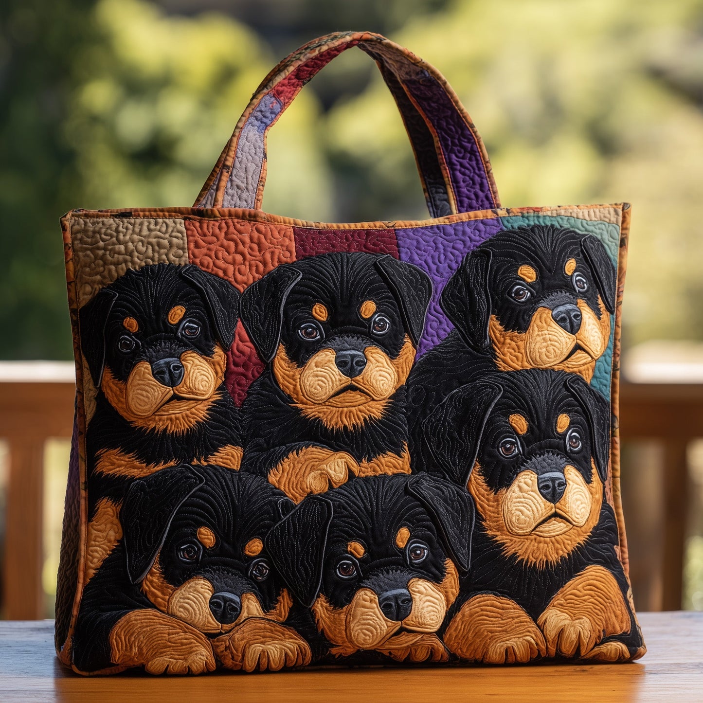 Adorable Rottweiler Quilted Tote Bag GFTOHD9950