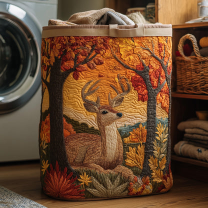 Autumn Deer Quilted Laundry Basket GFTOHD9981