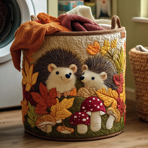 Hedgehog Heaven Quilted Laundry Basket GFTOHD9986