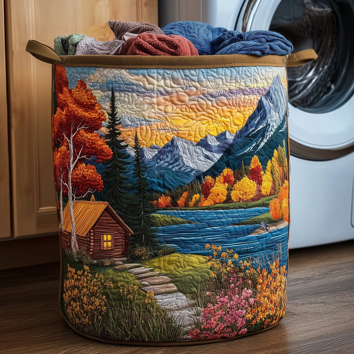 Autumn Wonders Quilted Laundry Basket GFTOHD9988