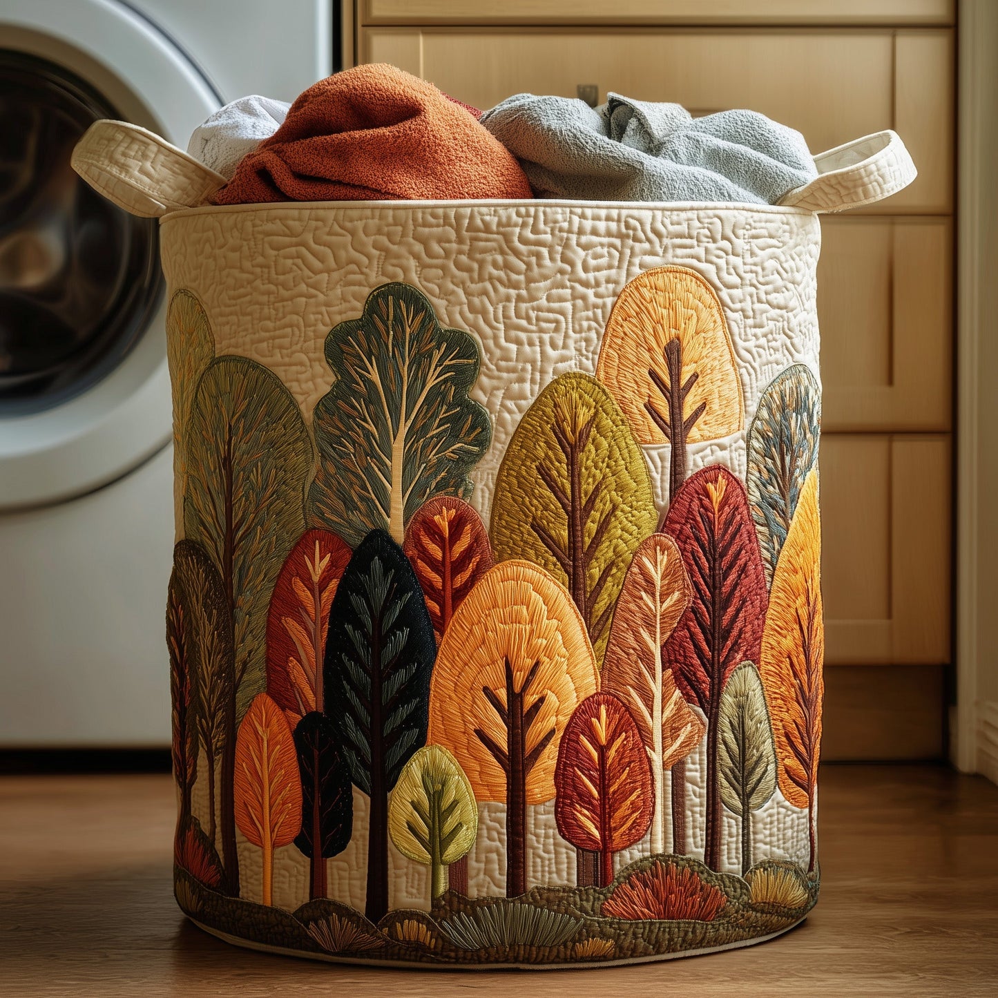 Autumn Forest Quilted Laundry Basket GFTOHD9989