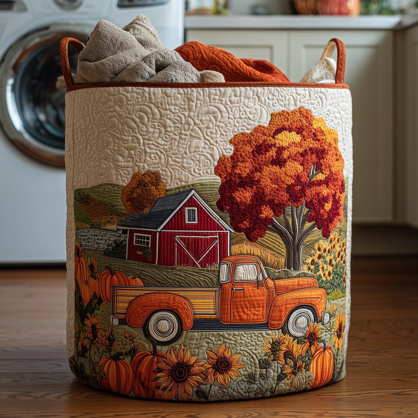 Fall at the Farm Quilted Laundry Basket GFTOHD9992