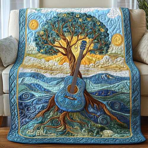 Guitar Tree of Life Quilted Blanket GFTOHL02