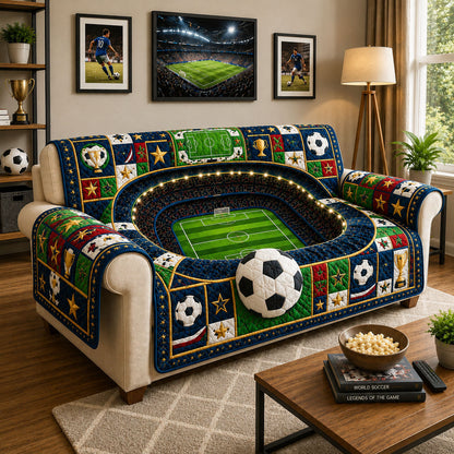 Champions Arena Soccer Quilted Sofa Cover GFTOHNL1028