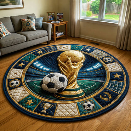 World Champion Trophy Soccer Quilted Round Mat GFTOHNL1038