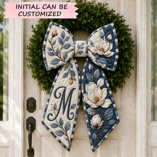 Navy Blue Magnolia Quilted Wreath Sash QTCUZ GFTOHNL1088